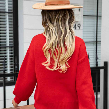 Heart Graphic Round Neck Sweater