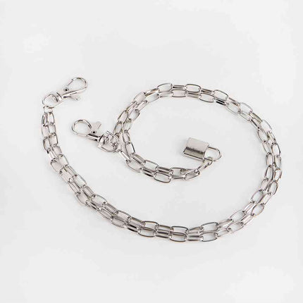 Double Layered Iron Chain Belt with Lock Charm