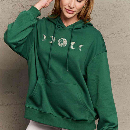 Simply Love Simply Love Full Size Dropped Shoulder Lunar Phase Graphic Hoodie
