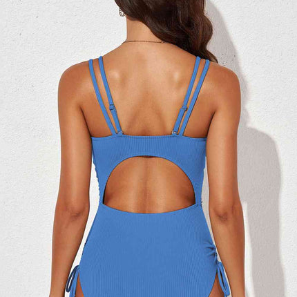 Tied Cutout Plunge One-Piece Swimsuit