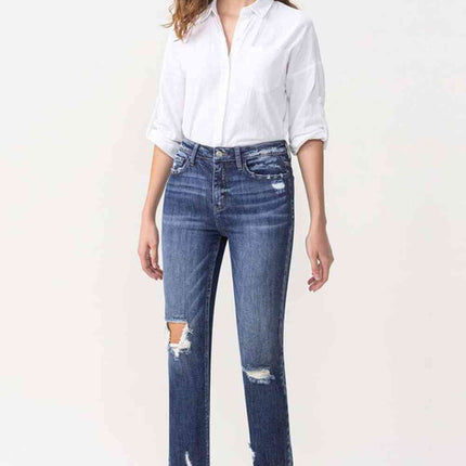 Lovervet Jackie Full Size High Rise Crop Straight Leg Jeans