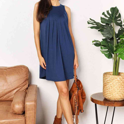 Double Take Round Neck Sleeveless Mini Dress