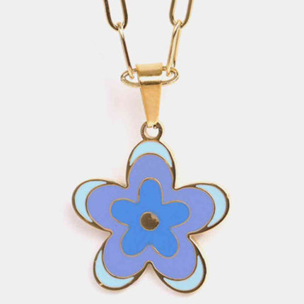 Flower Pendant Stainless Steel Necklace