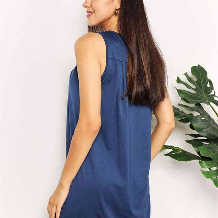 Double Take Round Neck Sleeveless Mini Dress