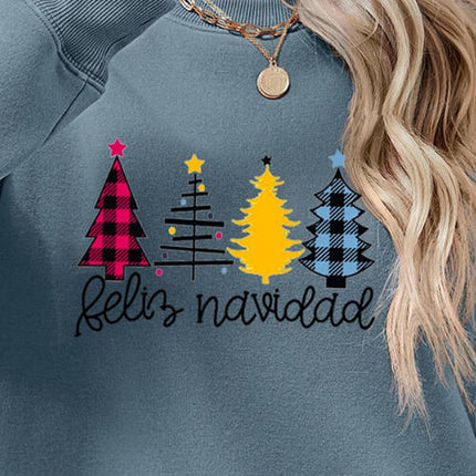 Round Neck Graphic Long Sleeve Sweatshirt