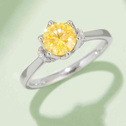 1 Carat Moissanite Contrast 925 Sterling Silver Ring