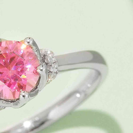 1 Carat Moissanite Contrast 925 Sterling Silver Ring