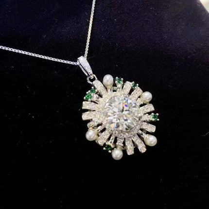 2 Carat Moissanite 925 Sterling Silver Necklace