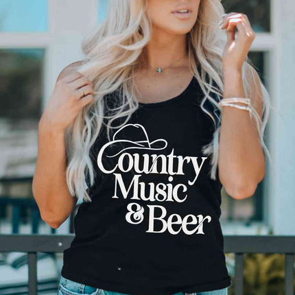 COUNTRY MUSIC & BEER Graphic Tank