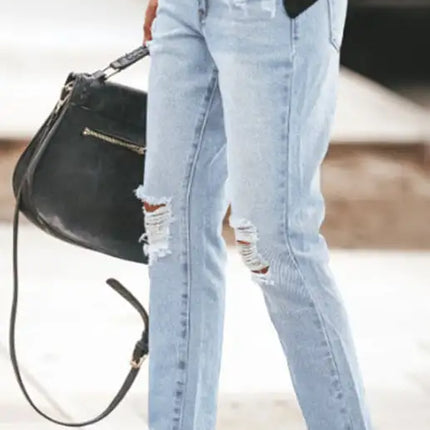 Women's Temperament Ripped Jeans Pants