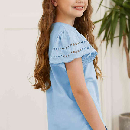Round Neck Flutter Sleeve T-Shirt - Vickie Lynn's