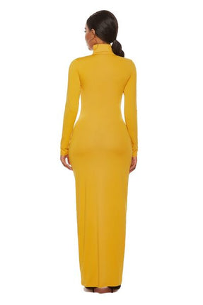 Mock Neck Long Sleeve Maxi Slim Dress - Vickie Lynn's
