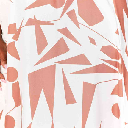 Double Take Printed Surplice Balloon Sleeve Dress - Vickie Lynn's