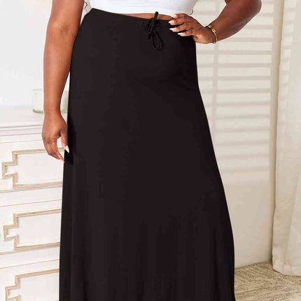 Double Take Full Size Soft Rayon Drawstring Waist Maxi Skirt Rayon - Vickie Lynn's
