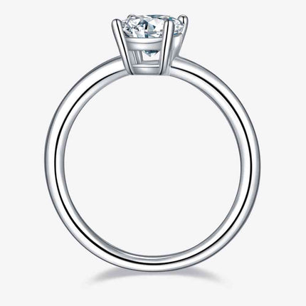 1 Carat Moissanite 925 Sterling Silver Solitaire Ring