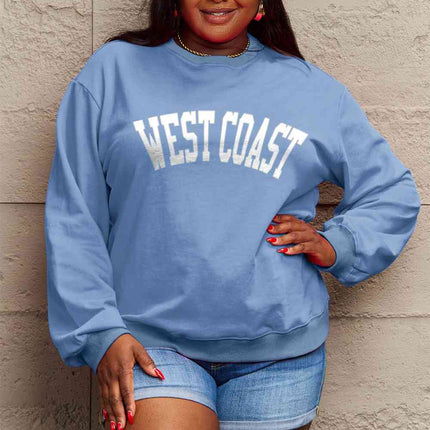Simply Love Full Size WEST COAST Graphic Long Sleeve Sweatshirt