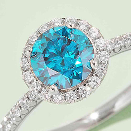 1 Carat Moissanite 925 Sterling Silver Halo Ring