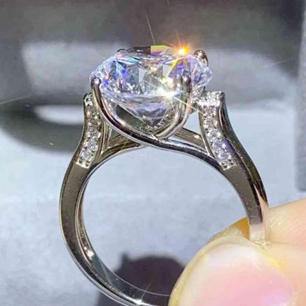 5 Carat Moissanite Platinum-Plated Ring