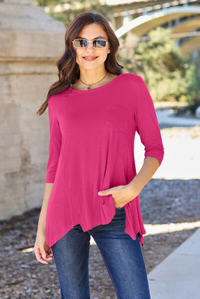Basic Bae Full Size Round Neck Pocketed T-Shirt - Vickie Lynn's