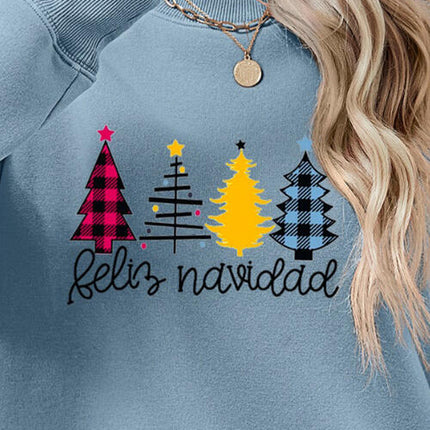 Round Neck Graphic Long Sleeve Sweatshirt