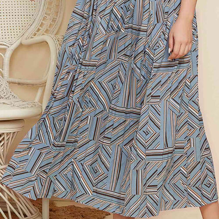 Plus Size Geometric Pleated Skirt