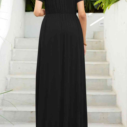 Round Neck Maxi Tee Dress with Pockets