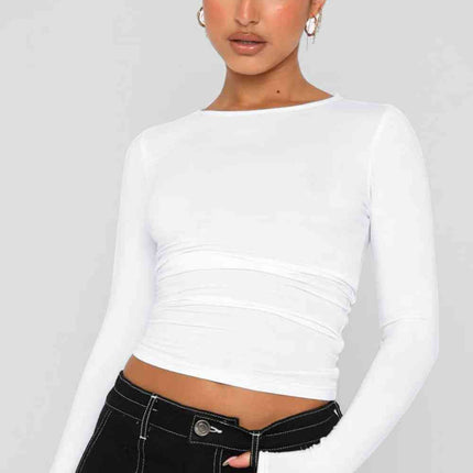 Round Neck Long-Sleeve Top