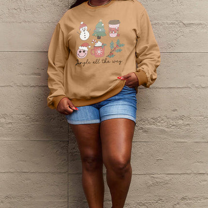 Simply Love Full Size JINGLE ALL THE WAY Long Sleeve Sweatshirt