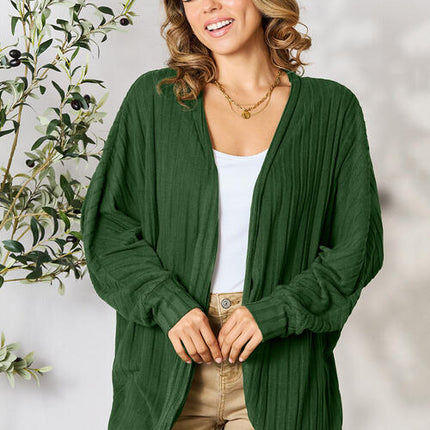Basic Bae Full Size Ribbed Cocoon Cardigan - Vickie Lynn's