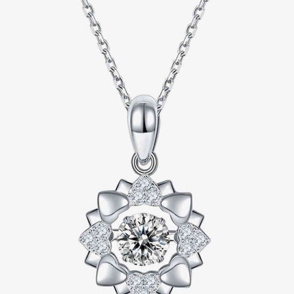 Moissanite Flower Shape Pendant Necklace