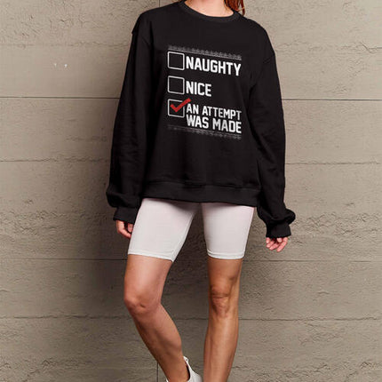 Simply Love Full Size Letter Graphic Long Sleeve Sweatshirt