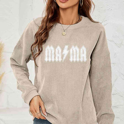 MAMA Graphic Dropped Shoulder Sweatshirt