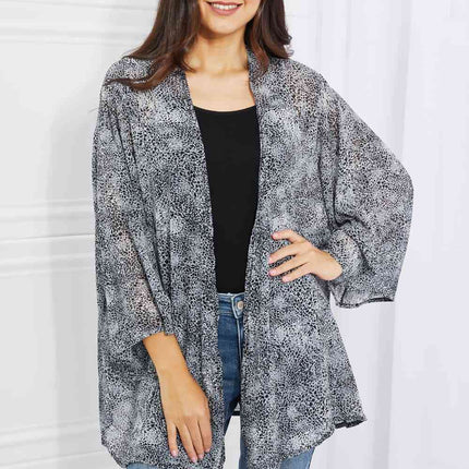 Melody Full Size Snake Print Chiffon Kimono