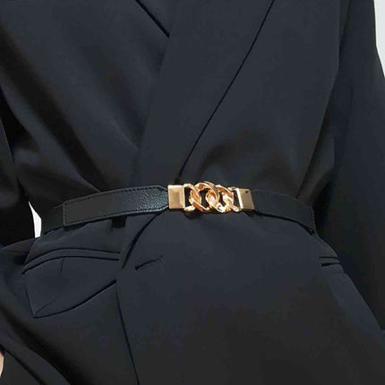 Zinc Alloy Buckle Elastic PU Belt