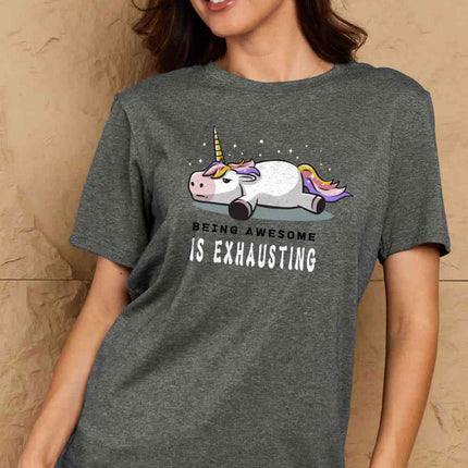 Simply Love Full Size BEING AWESOME IS EXHAUSTING Graphic Cotton Tee
