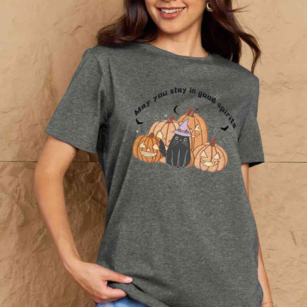 Simply Love Full Size MAY YOU STAY IN GOOD SPIRITS Graphic Cotton T-Shirt