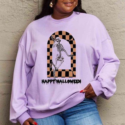 Simply Love Full Size HAPPY HALLOWEEN Graphic Sweatshirt