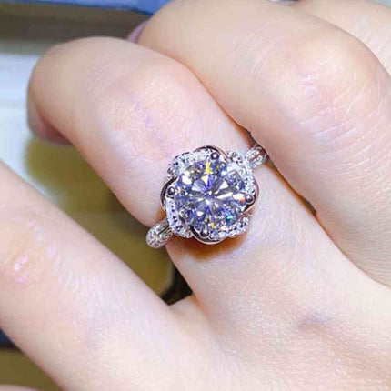 2 Carat Moissanite 925 Sterling Silver Ring