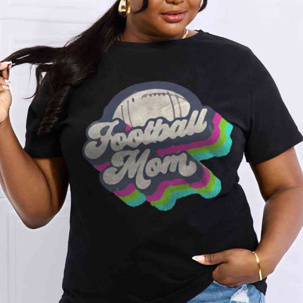 Simply Love Full Size FOOTBALL MOM Graphic Cotton Tee