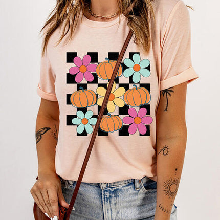 Graphic Round Neck Short Sleeve T-Shirt