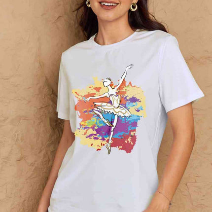 Simply Love Full Size Ballet Dancer Graphic Cotton T-Shirt