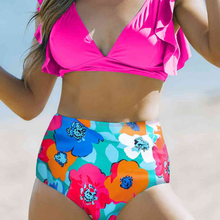 Cropped Swim Top and Floral Bottoms Set