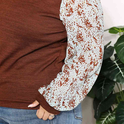 And The Why  Full Size Foil Printed Sleeve Top