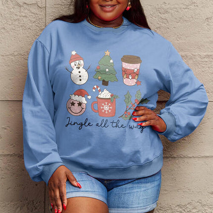 Simply Love Full Size JINGLE ALL THE WAY Long Sleeve Sweatshirt