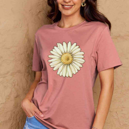 Simply Love Full Size FLOWER Graphic Cotton Tee