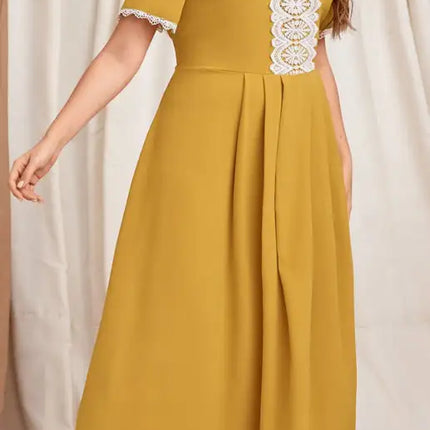 Women's Plus Size Lace Short Sleeve Dress