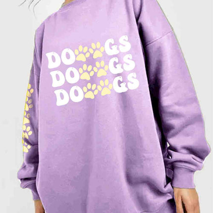 Simply Love Simply Love Full Size Round Neck Dropped Shoulder DOGS Graphic Sweatshirt