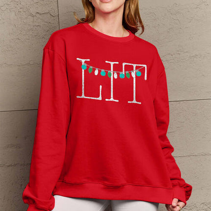 Simply Love Full Size LIT Long Sleeve Sweatshirt