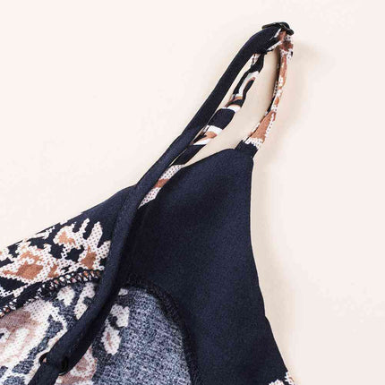 Printed V-Neck Sleeveless Jumpsuit