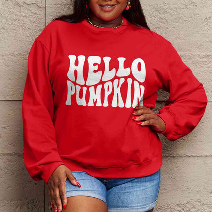 Simply Love Full Size HELLO PUMPKIN Graphic Sweatshirt